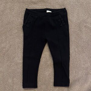 Janie and Jack Classic Black Leggings with Bows